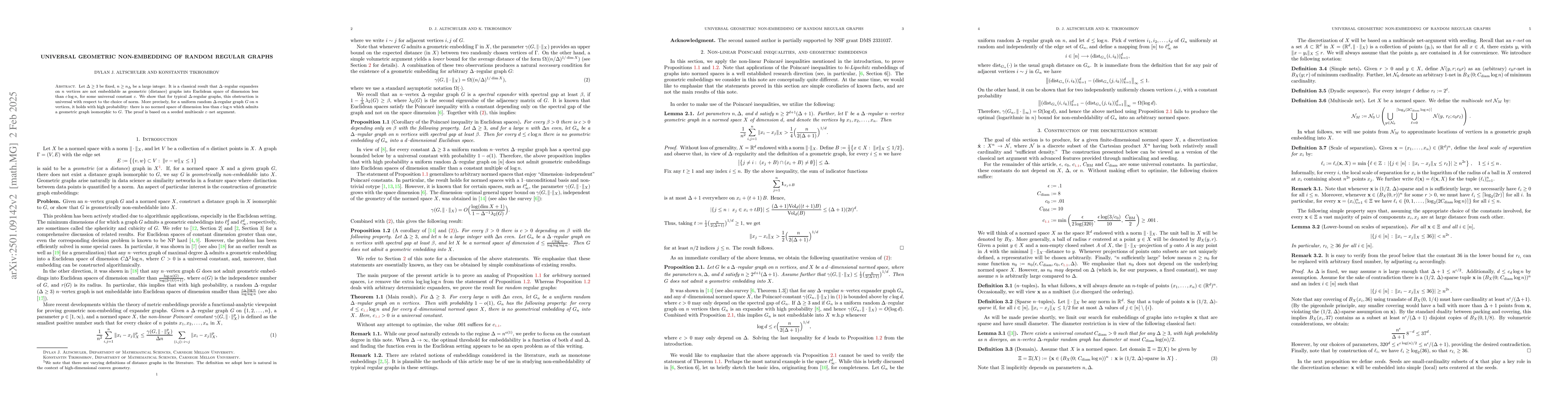 Thumbnail for Universal geometric non-embedding of random regular graphs