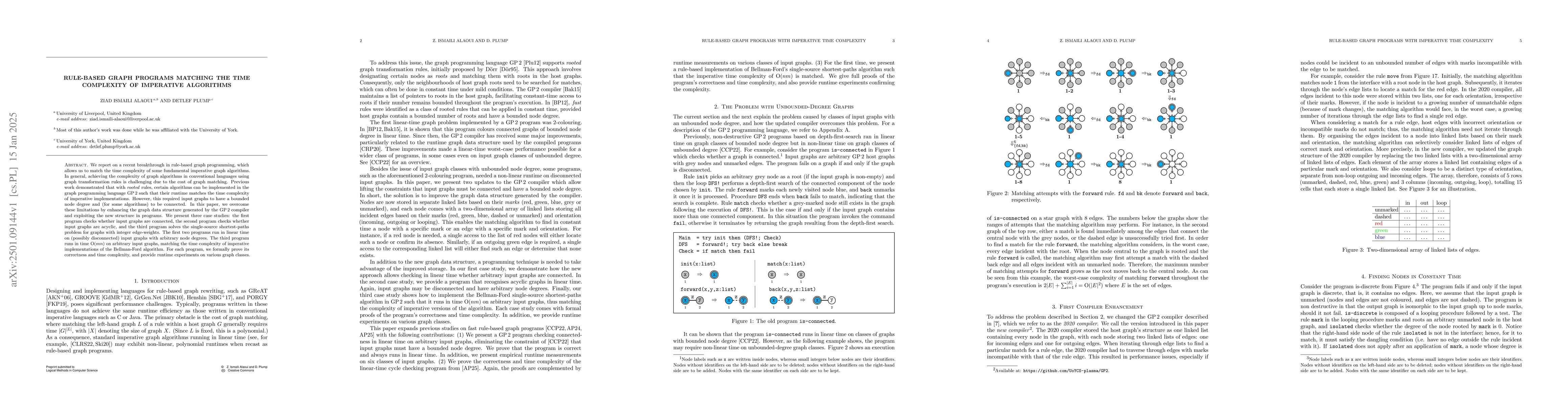 Thumbnail for Rule-Based Graph Programs Matching the Time Complexity of Imperative
  Algorithms