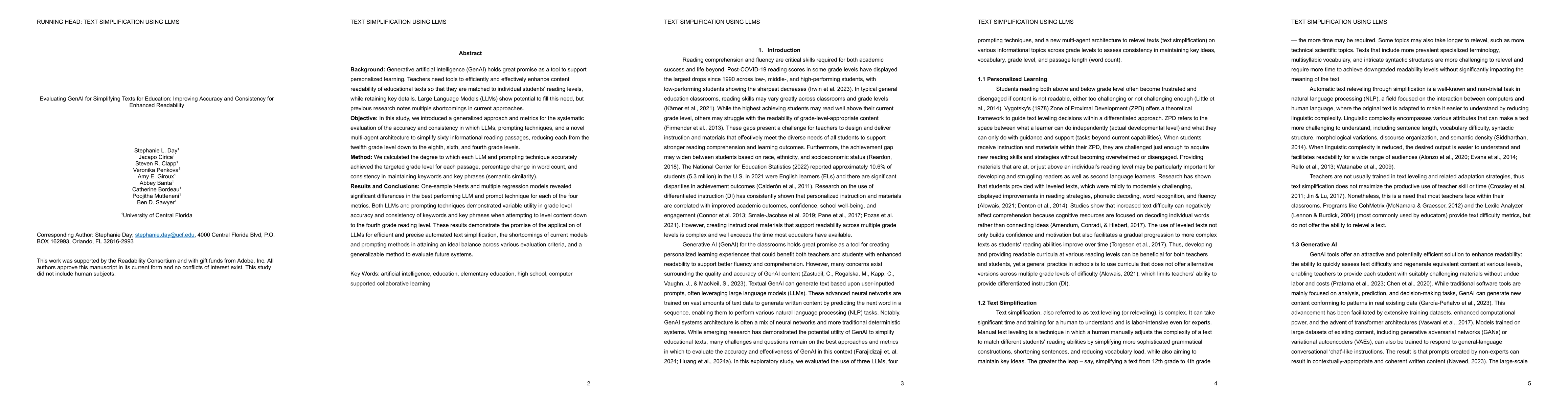 Thumbnail for Evaluating GenAI for Simplifying Texts for Education: Improving Accuracy
  and Consistency for Enhanced Readability