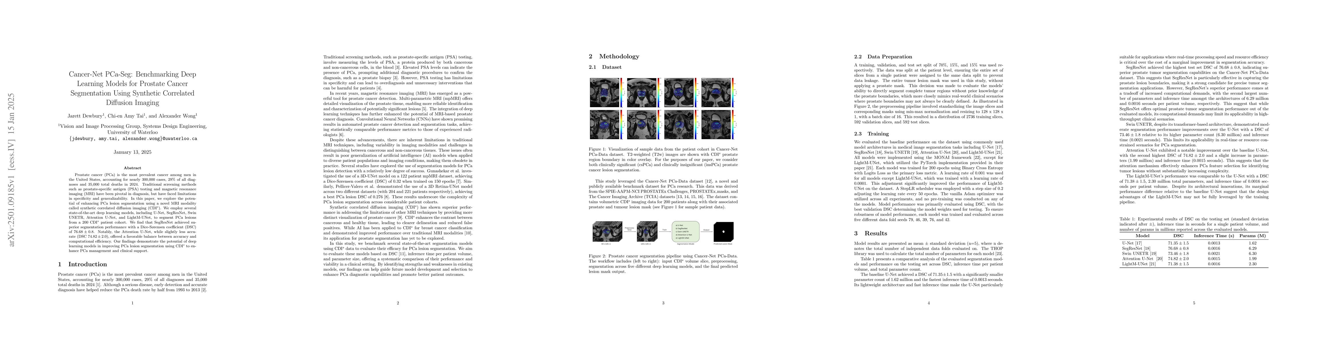 Thumbnail for Cancer-Net PCa-Seg: Benchmarking Deep Learning Models for Prostate
  Cancer Segmentation Using Synthetic Correlated Diffusion Imaging
