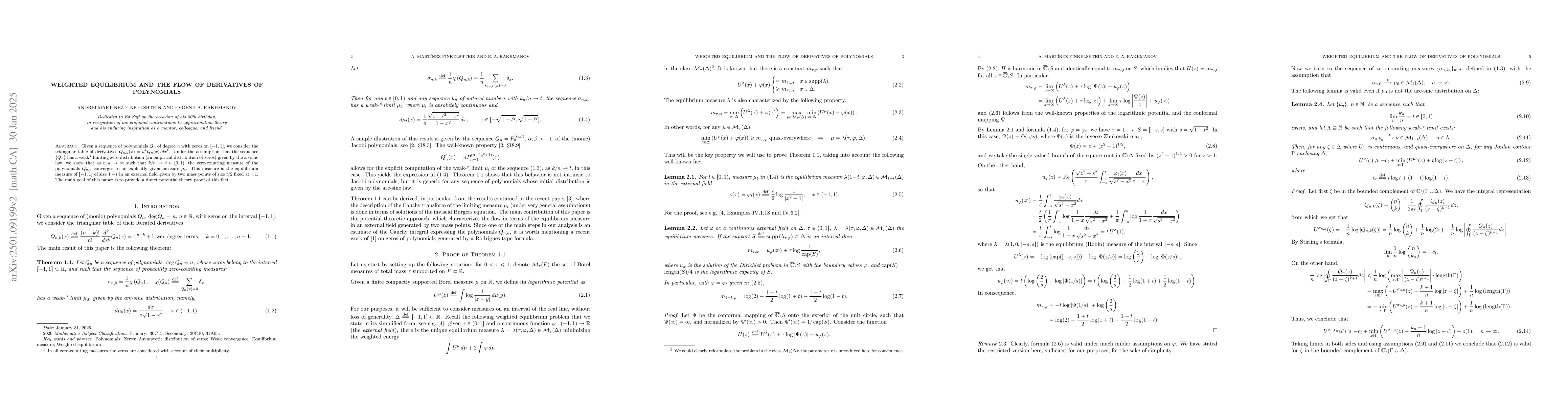 Thumbnail for Weighted equilibrium and the flow of derivatives of polynomials
