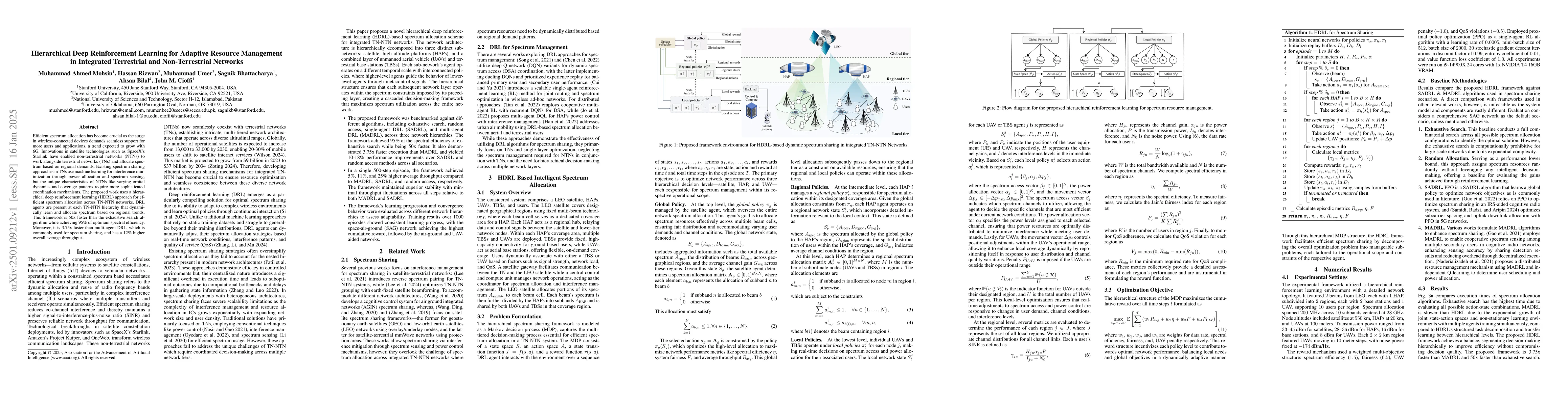 Thumbnail for Hierarchical Deep Reinforcement Learning for Adaptive Resource
  Management in Integrated Terrestrial and Non-Terrestrial Networks