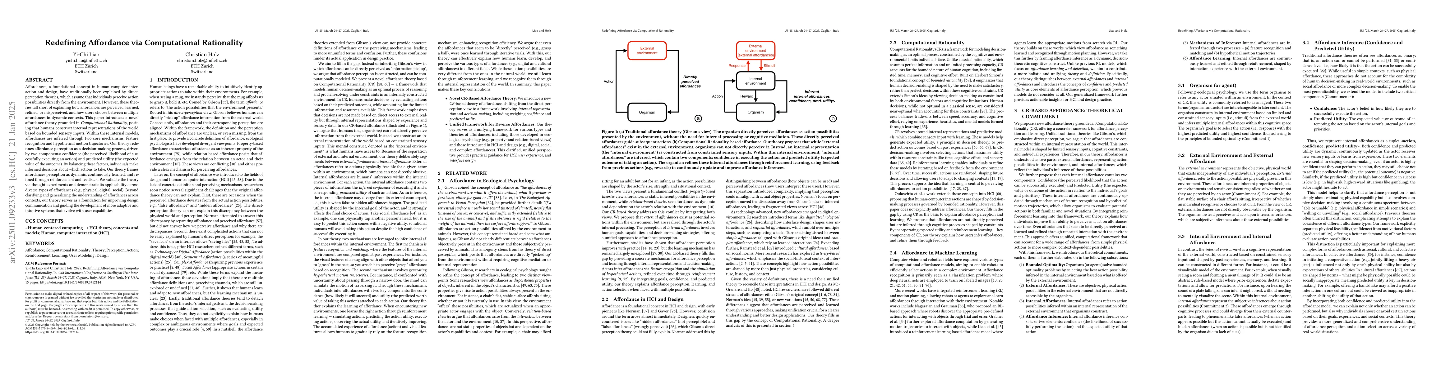 Thumbnail for Redefining Affordance via Computational Rationality