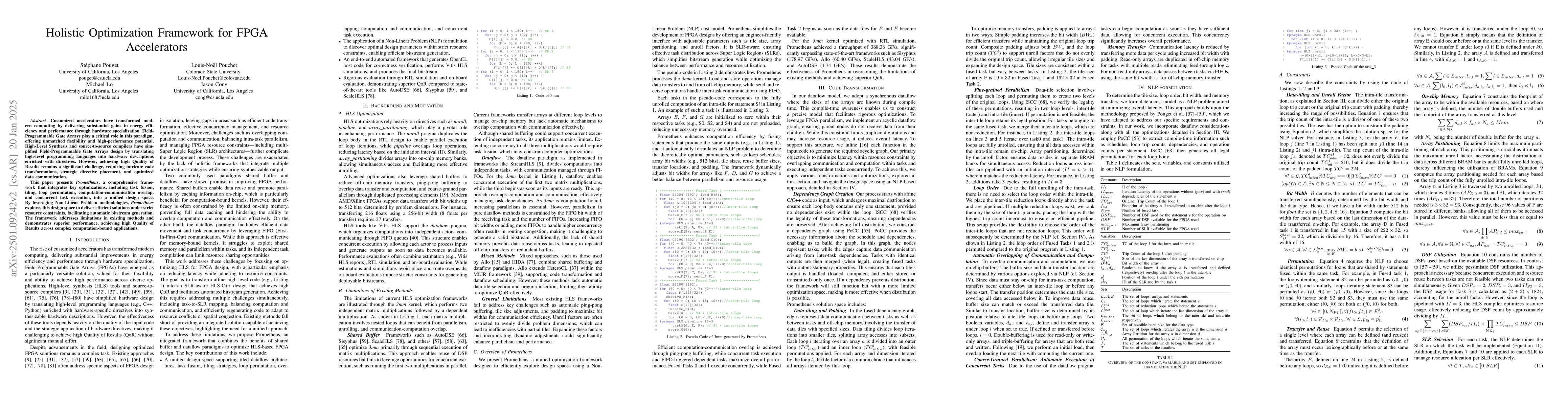 Thumbnail for Holistic Optimization Framework for FPGA Accelerators