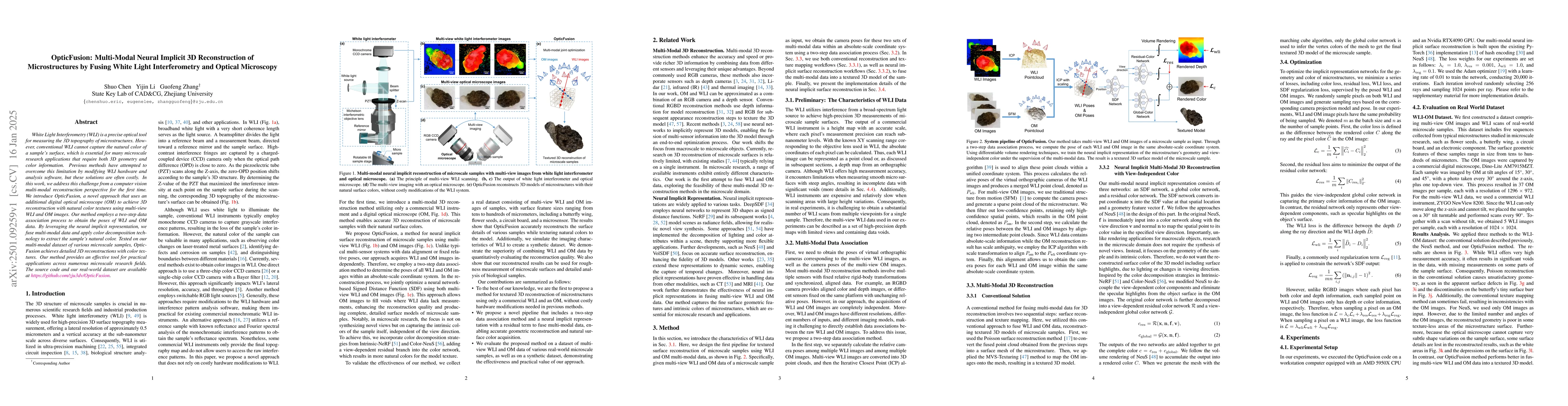 Thumbnail for OpticFusion: Multi-Modal Neural Implicit 3D Reconstruction of
  Microstructures by Fusing White Light Interferometry and Optical Microscopy