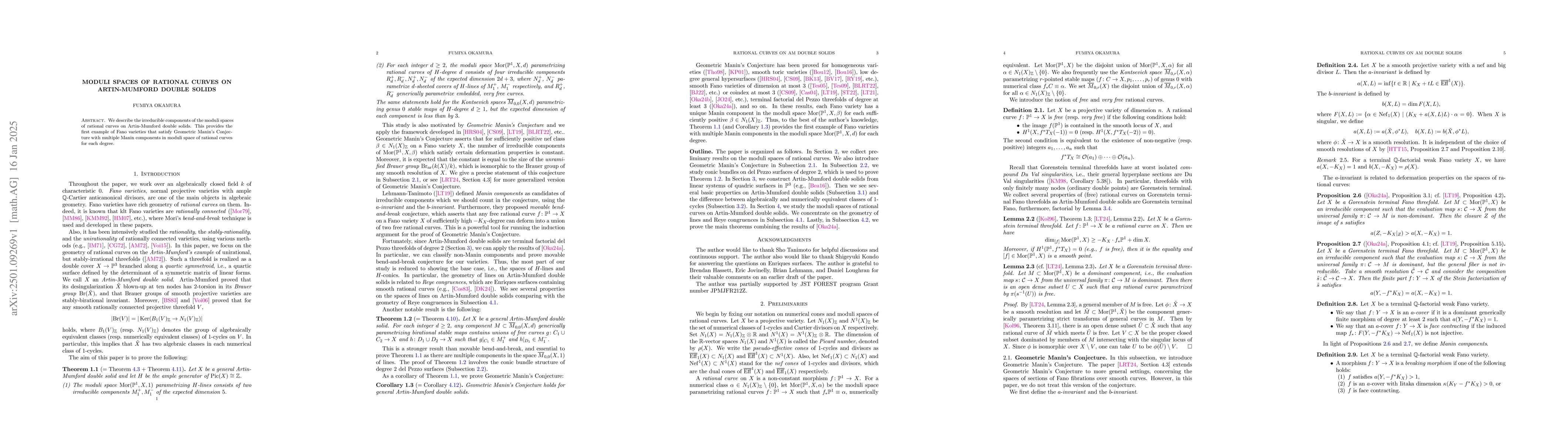 Thumbnail for Moduli spaces of rational curves on Artin-Mumford double solids