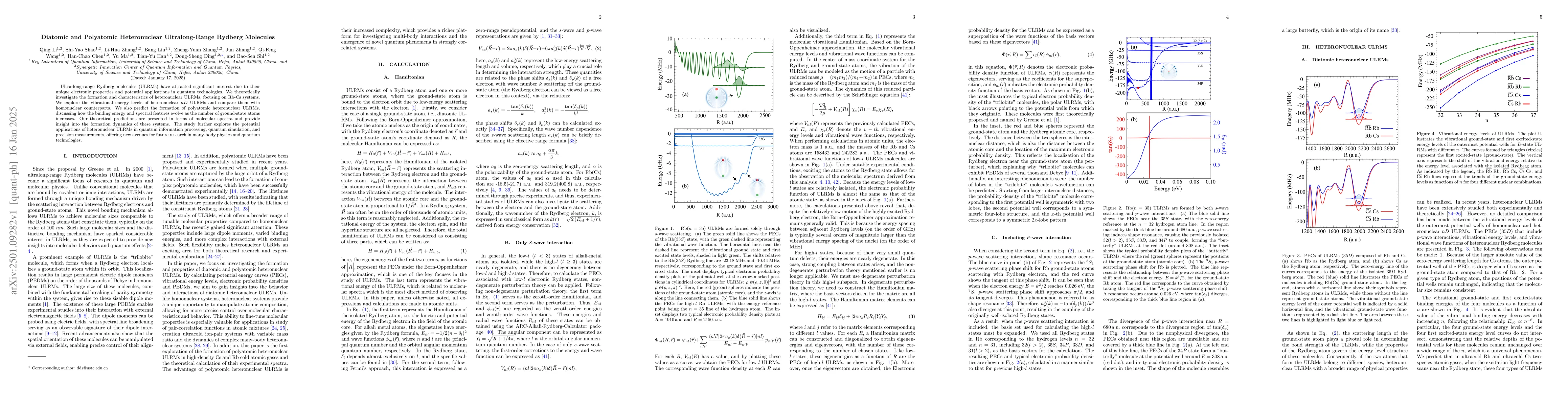 Thumbnail for Diatomic and Polyatomic Heteronuclear Ultralong-Range Rydberg Molecules