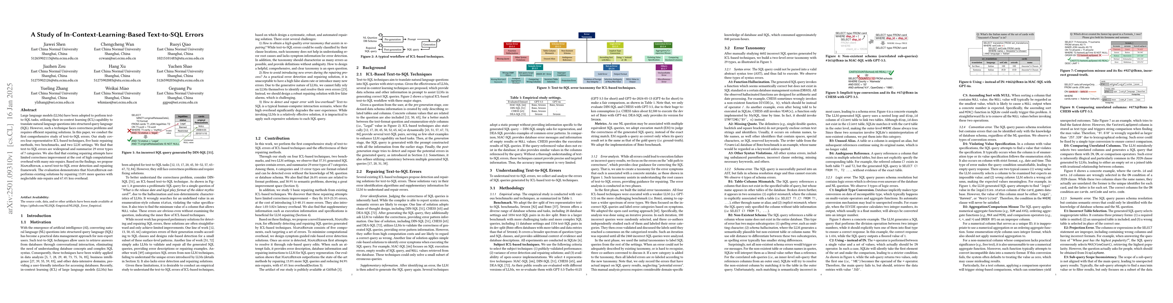 Thumbnail for A Study of In-Context-Learning-Based Text-to-SQL Errors