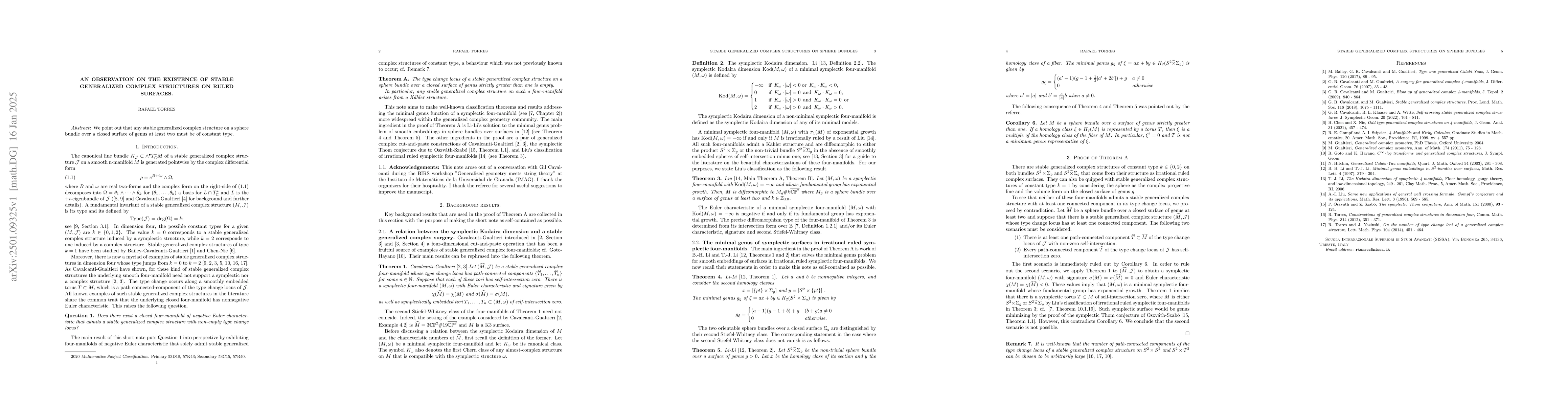 Thumbnail for An observation on the existence of stable generalized complex structures
  on ruled surfaces