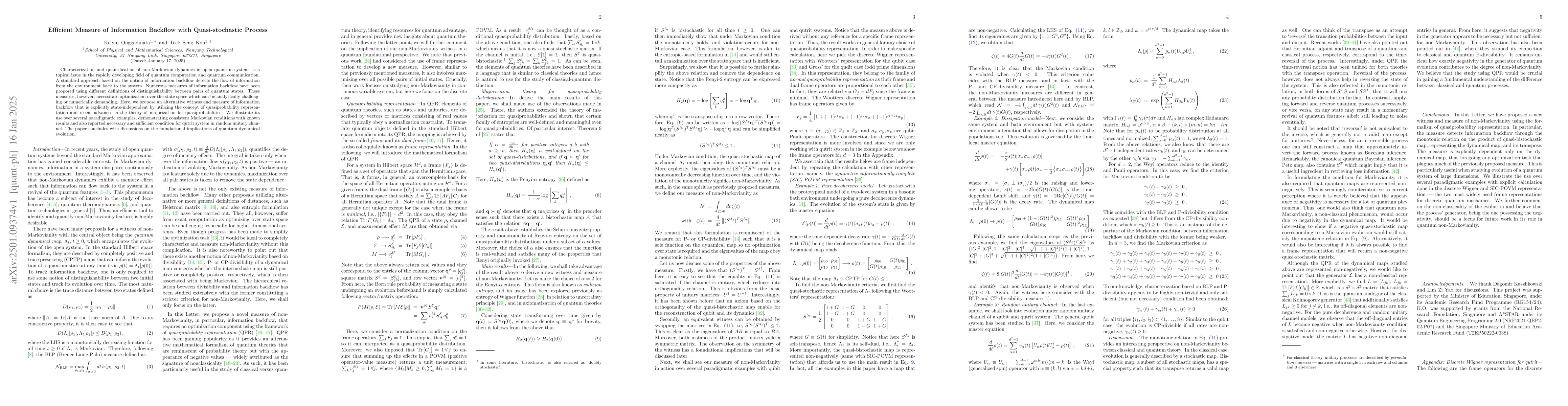 Thumbnail for Efficient measure of information backflow with quasi-stochastic process