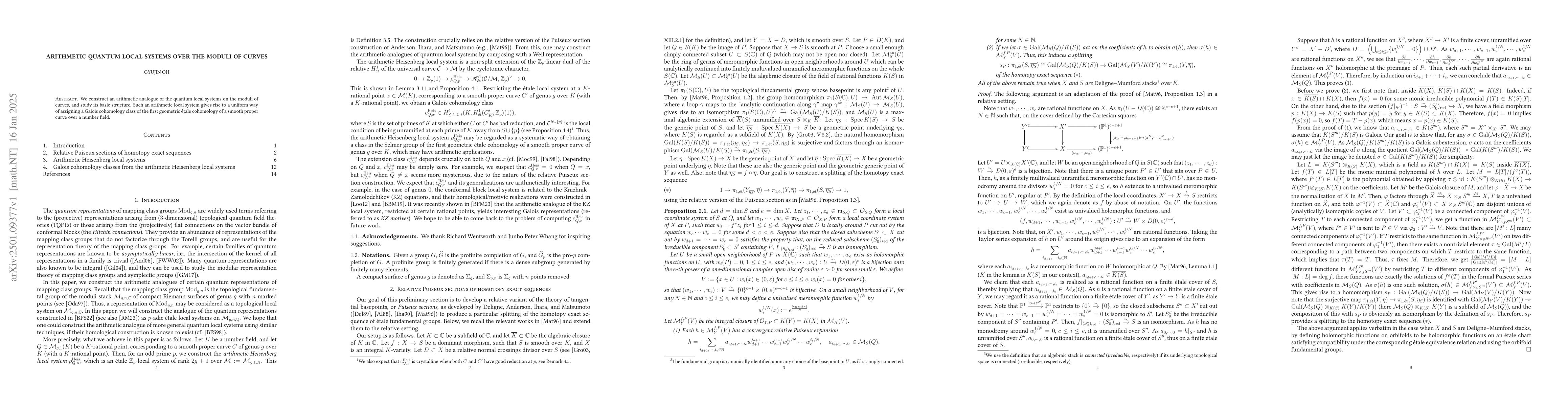 Thumbnail for Arithmetic quantum local systems over the moduli of curves