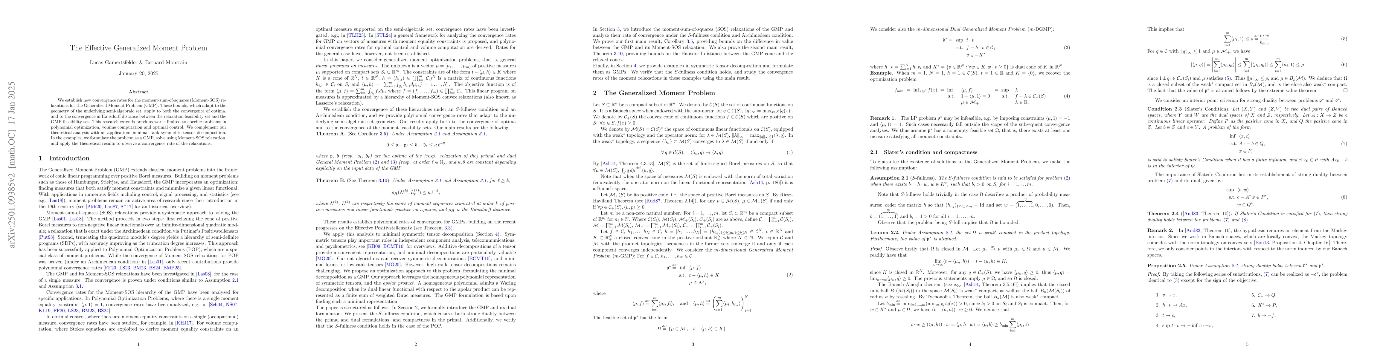 Thumbnail for The Effective Generalized Moment Problem