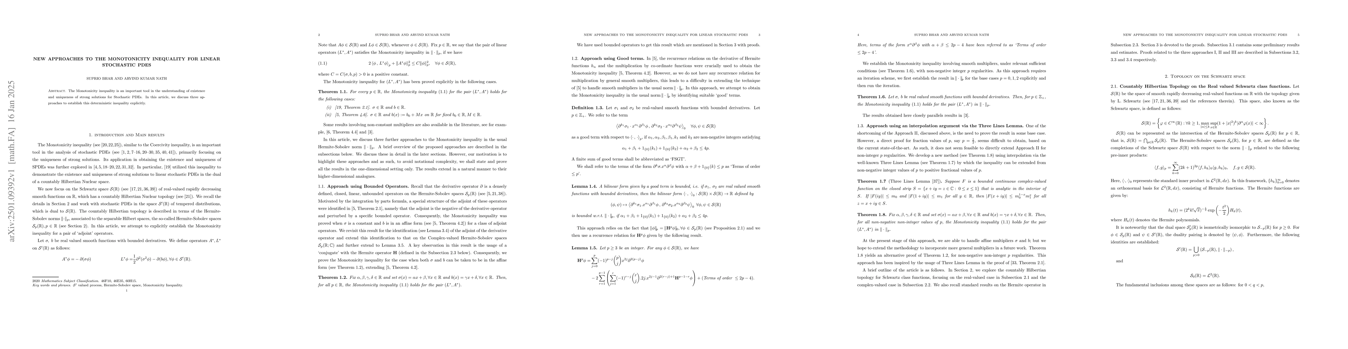 Thumbnail for New Approaches to the Monotonicity Inequality for Linear Stochastic PDEs