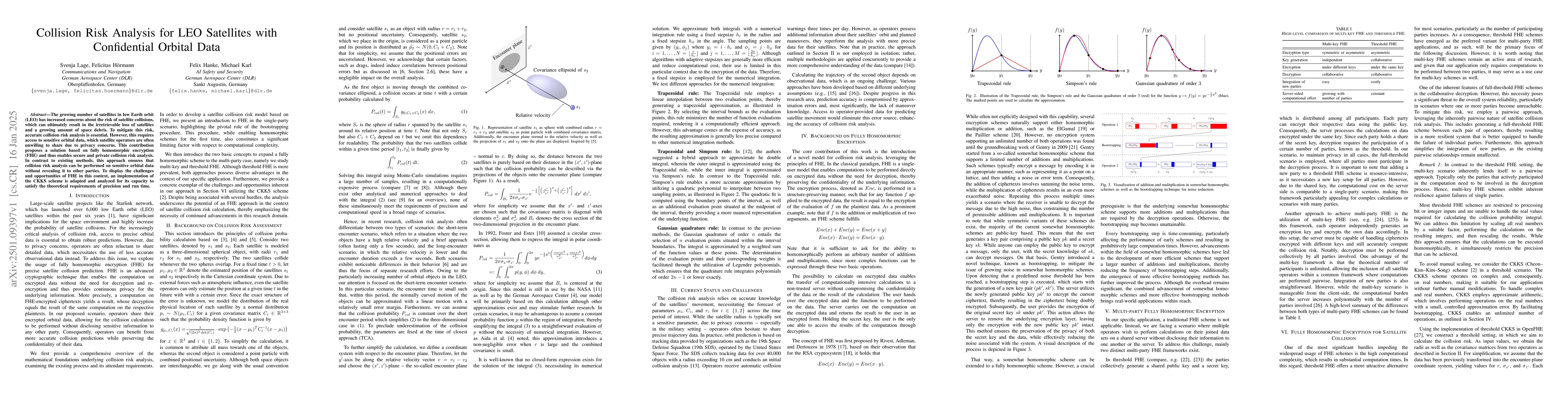 Thumbnail for Collision Risk Analysis for LEO Satellites with Confidential Orbital
  Data
