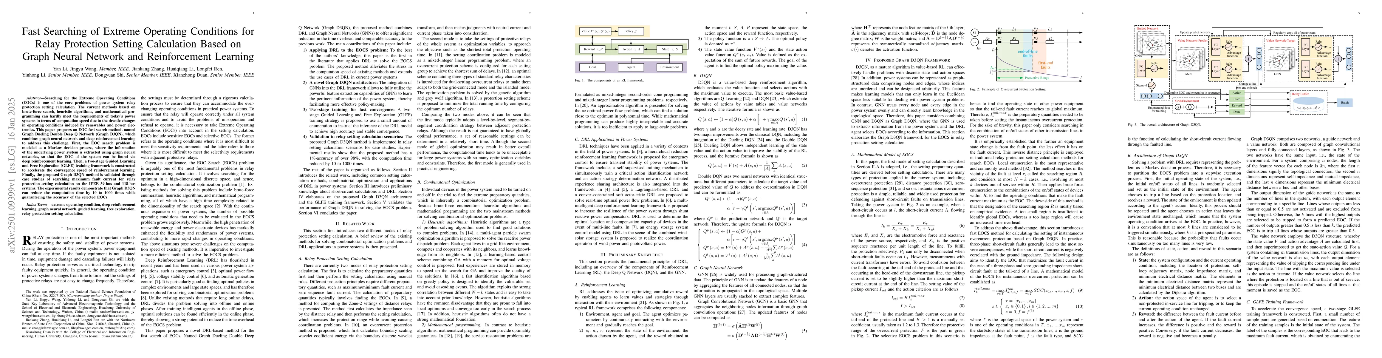 Thumbnail for Fast Searching of Extreme Operating Conditions for Relay Protection
  Setting Calculation Based on Graph Neural Network and Reinforcement Learning