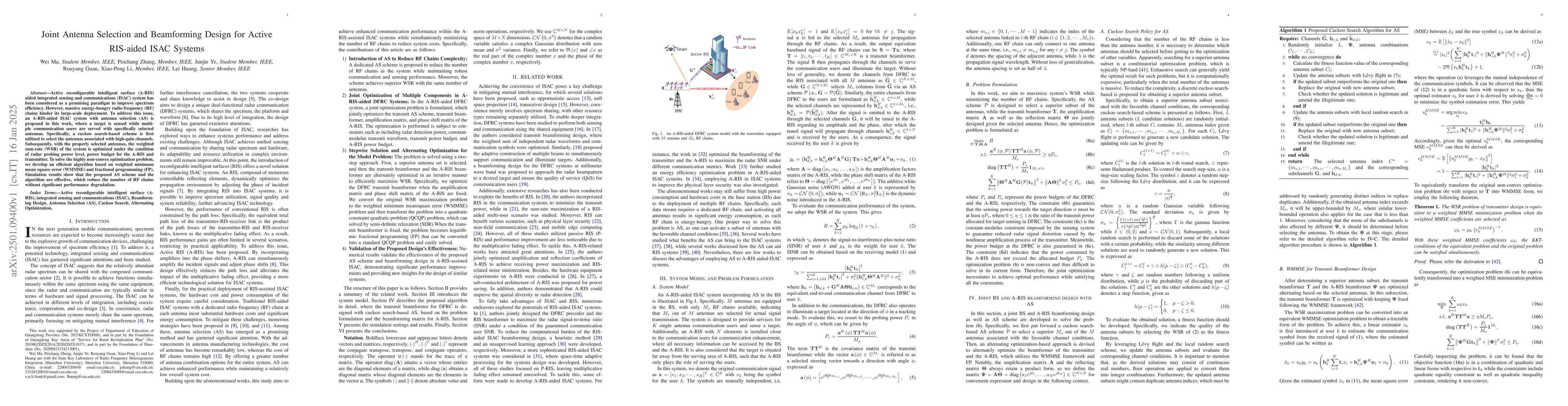 Thumbnail for Joint Antenna Selection and Beamforming Design for Active RIS-aided ISAC
  Systems