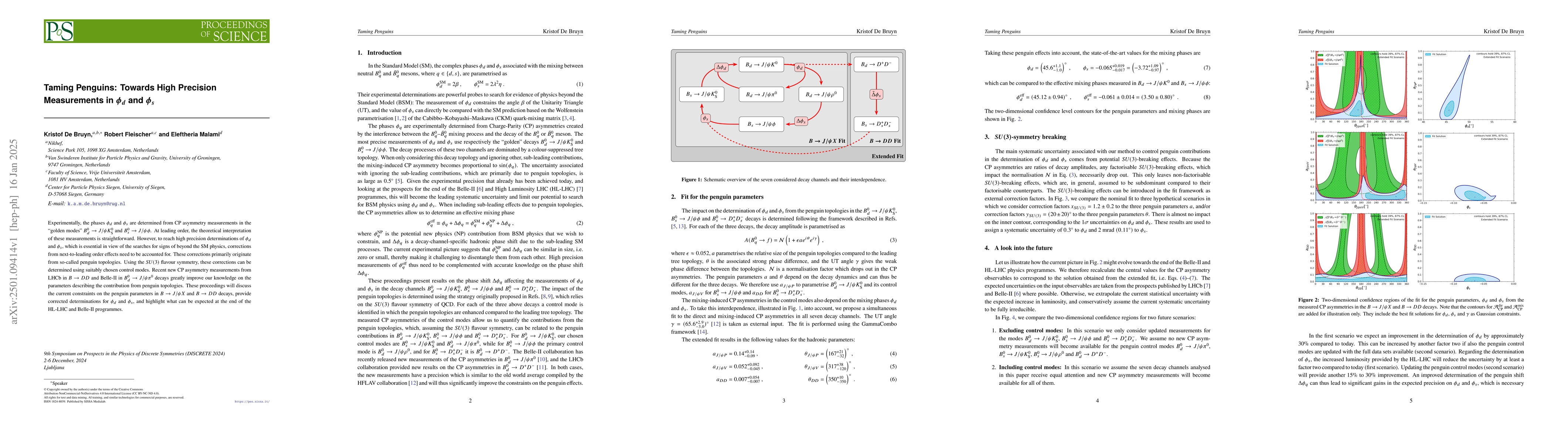 Thumbnail for Taming Penguins: Towards High Precision Measurements in $φ_d$ and
  $φ_s$