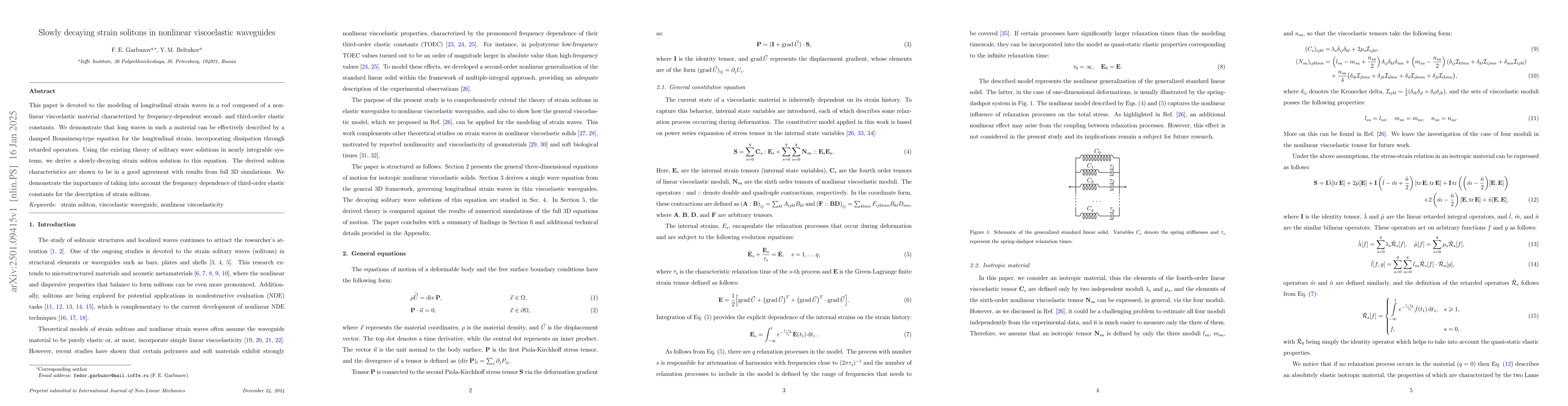 Thumbnail for Slowly decaying strain solitons in nonlinear viscoelastic waveguides
