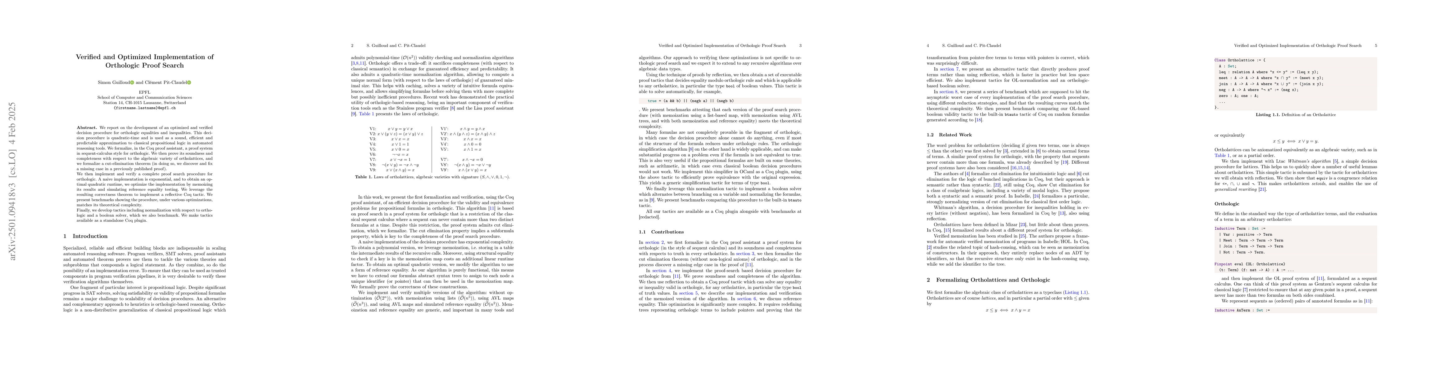 Thumbnail for Verified and Optimized Implementation of Orthologic Proof Search