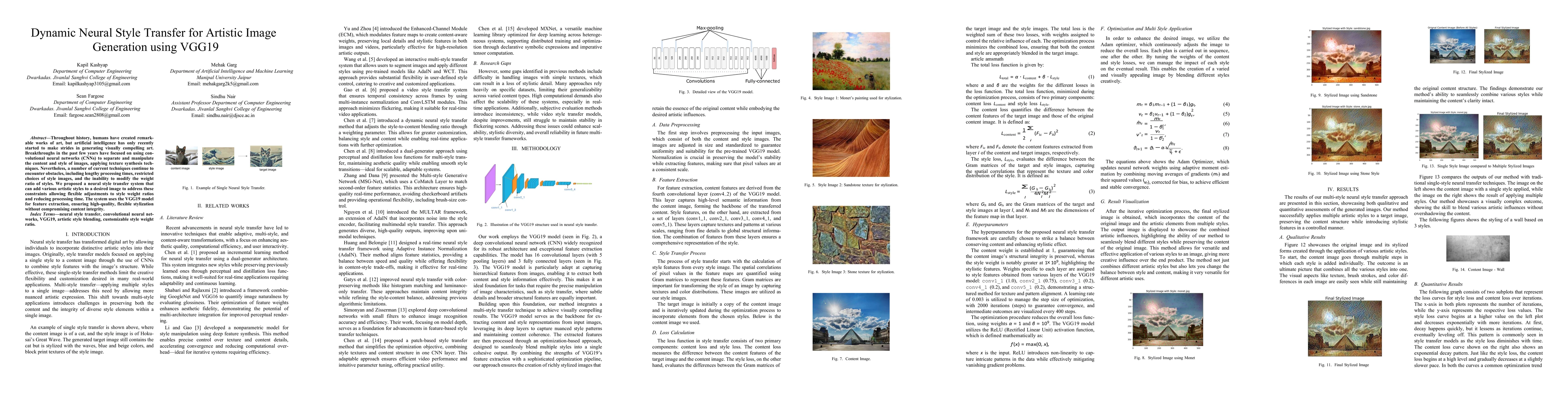 Thumbnail for Dynamic Neural Style Transfer for Artistic Image Generation using VGG19