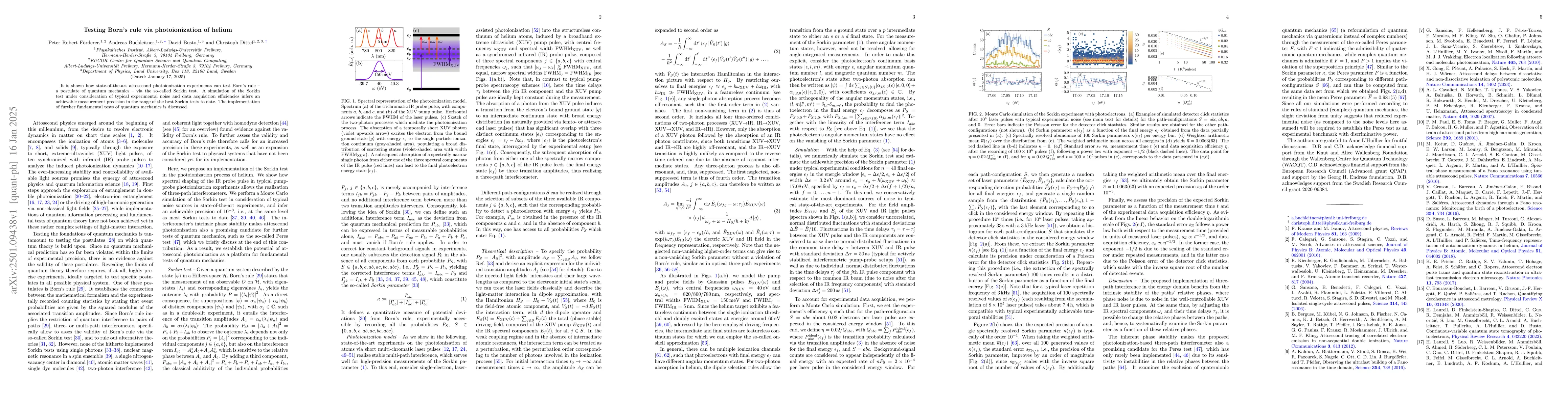 Thumbnail for Testing Born's rule via photoionization of helium