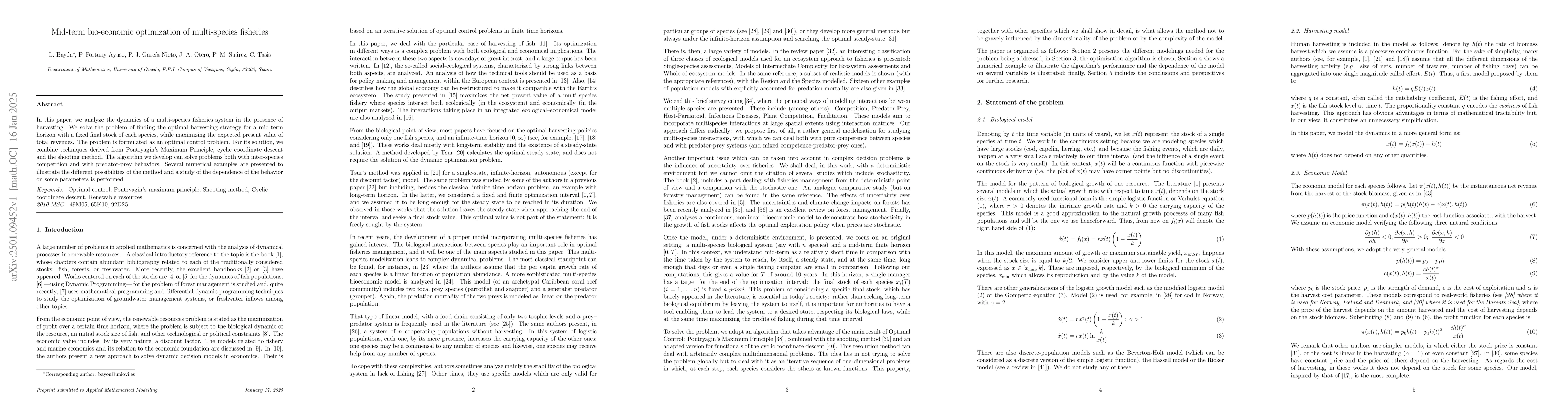 Thumbnail for Mid-term bio-economic optimization of multi-species fisheries