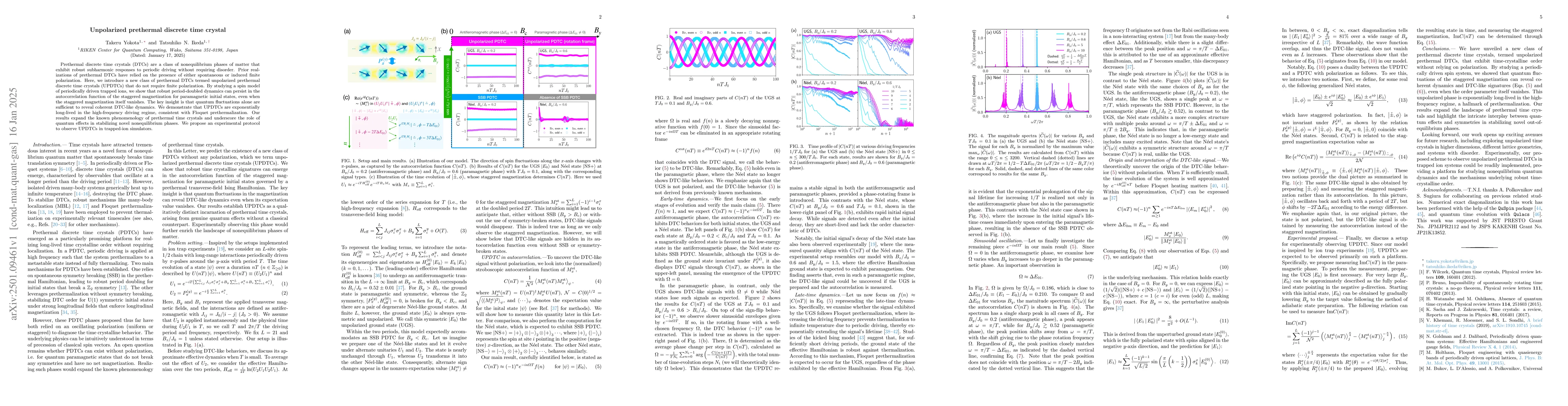 Thumbnail for Unpolarized prethermal discrete time crystal