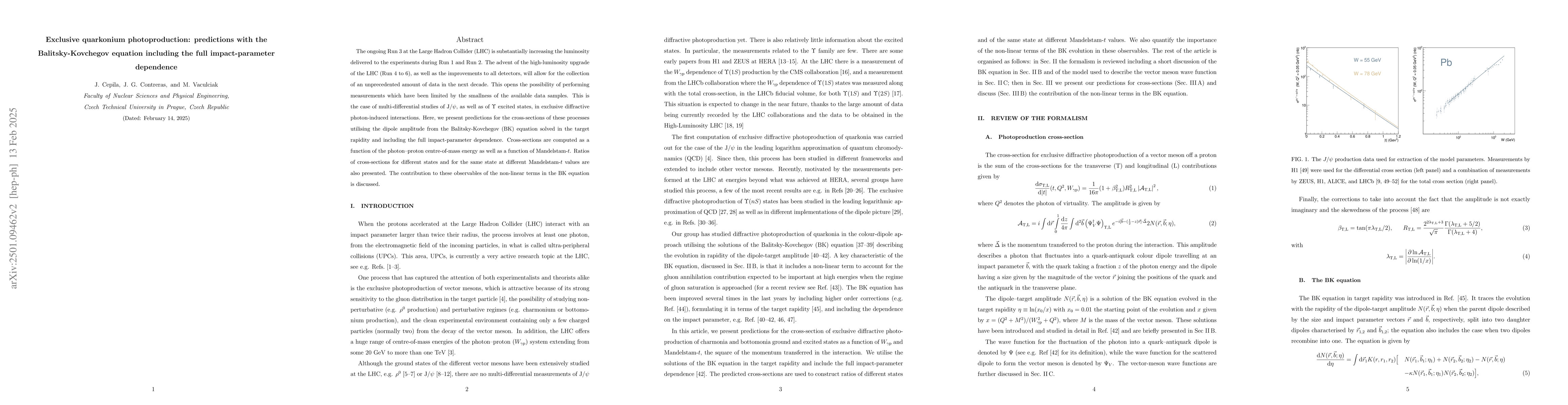 Thumbnail for Exclusive quarkonium photoproduction: predictions with the
  Balitsky-Kovchegov equation including the full impact-parameter dependence
