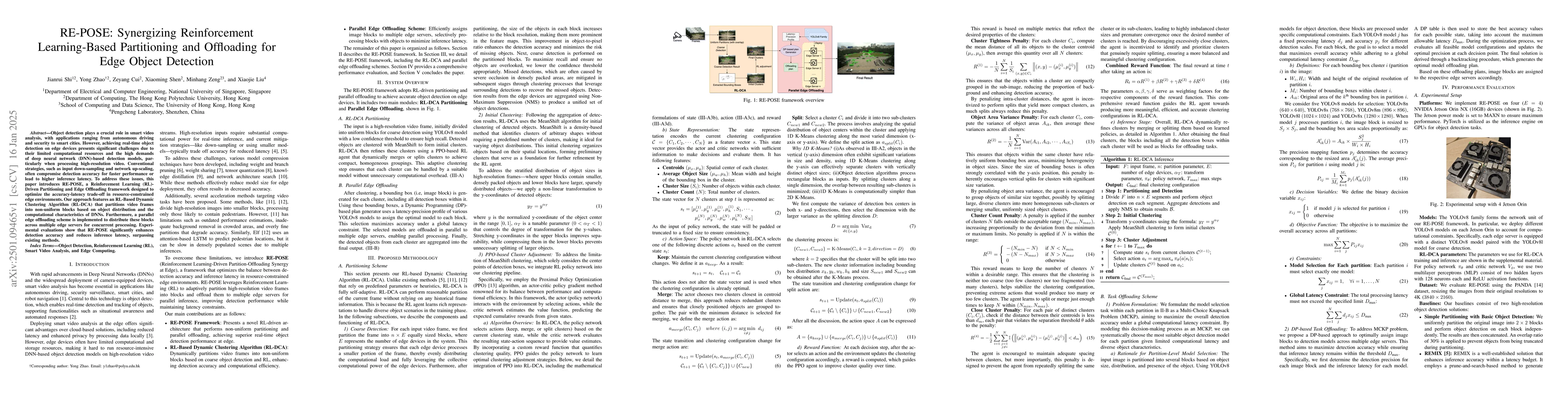 Thumbnail for RE-POSE: Synergizing Reinforcement Learning-Based Partitioning and
  Offloading for Edge Object Detection
