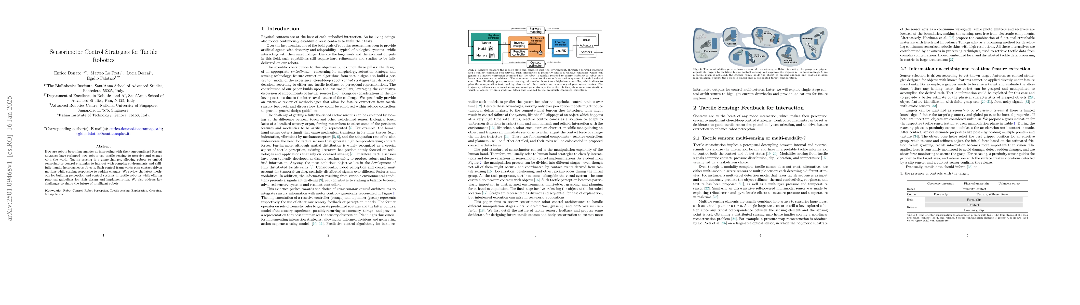 Thumbnail for Sensorimotor Control Strategies for Tactile Robotics