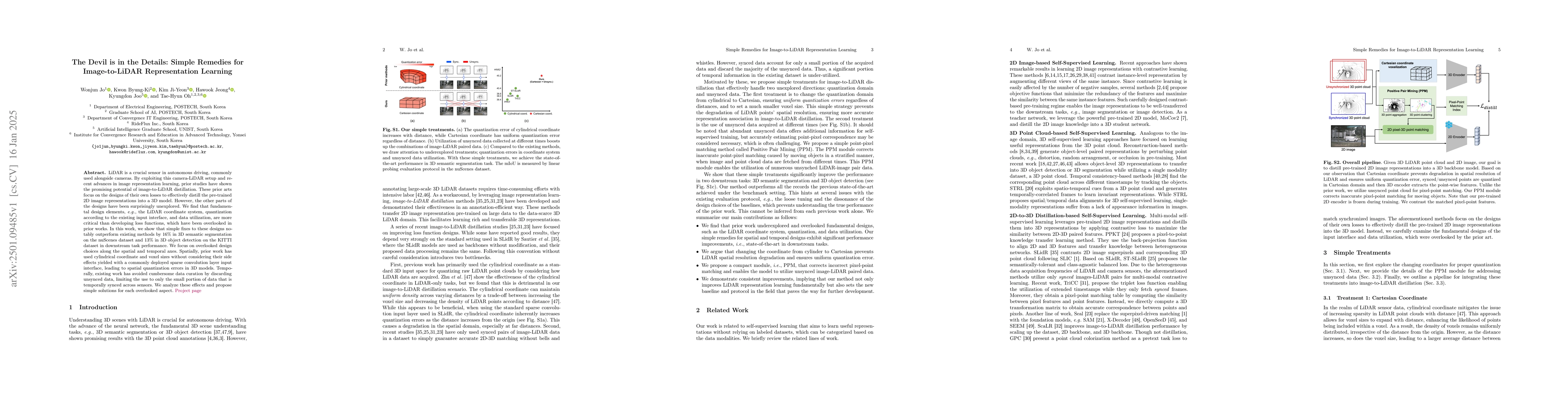 Thumbnail for The Devil is in the Details: Simple Remedies for Image-to-LiDAR
  Representation Learning
