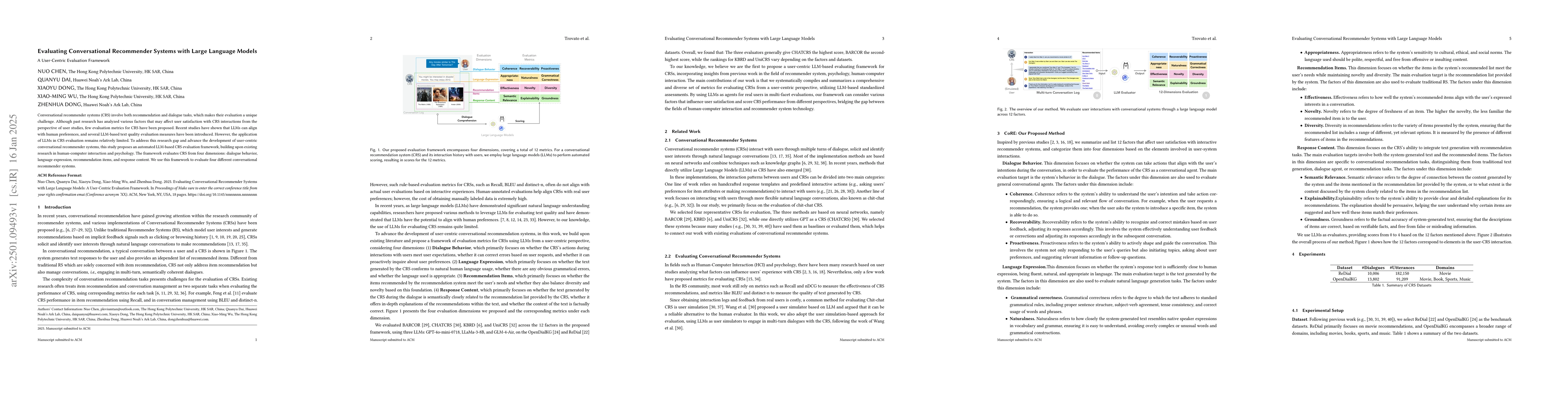 Thumbnail for Evaluating Conversational Recommender Systems with Large Language
  Models: A User-Centric Evaluation Framework