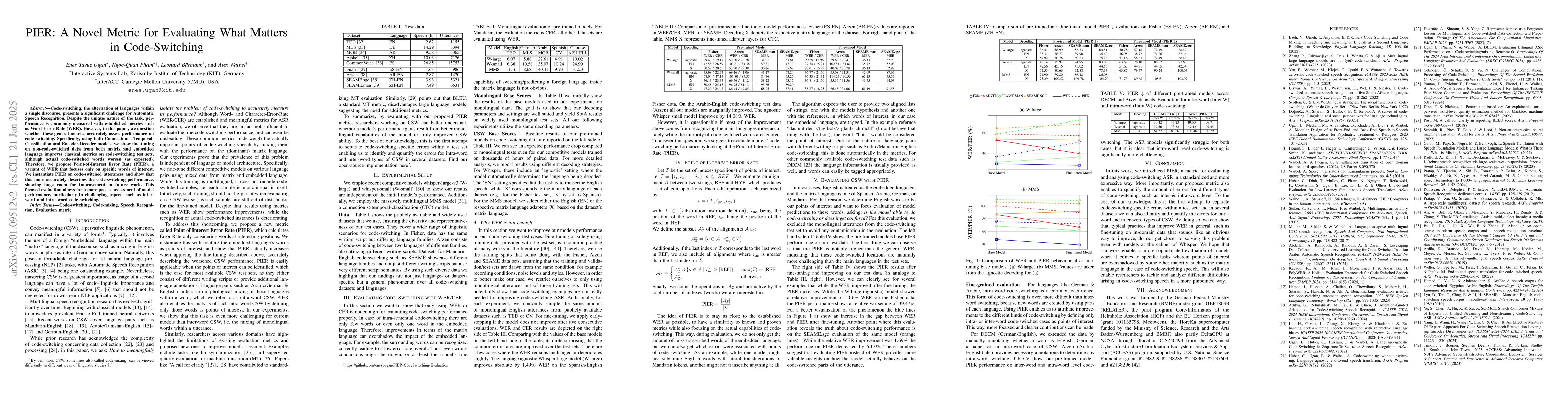 Thumbnail for PIER: A Novel Metric for Evaluating What Matters in Code-Switching