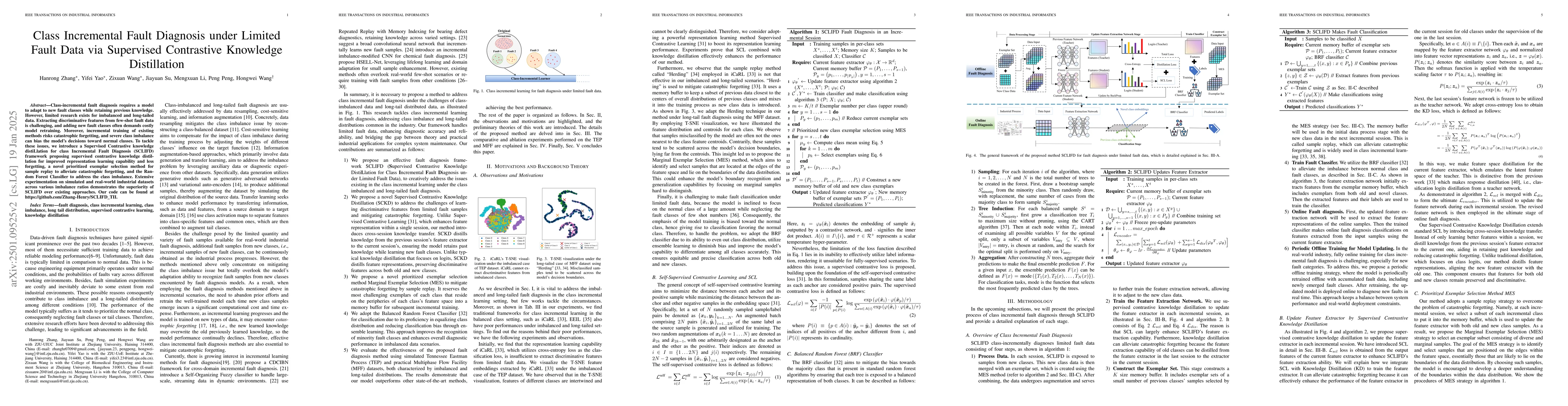 Thumbnail for Class Incremental Fault Diagnosis under Limited Fault Data via
  Supervised Contrastive Knowledge Distillation