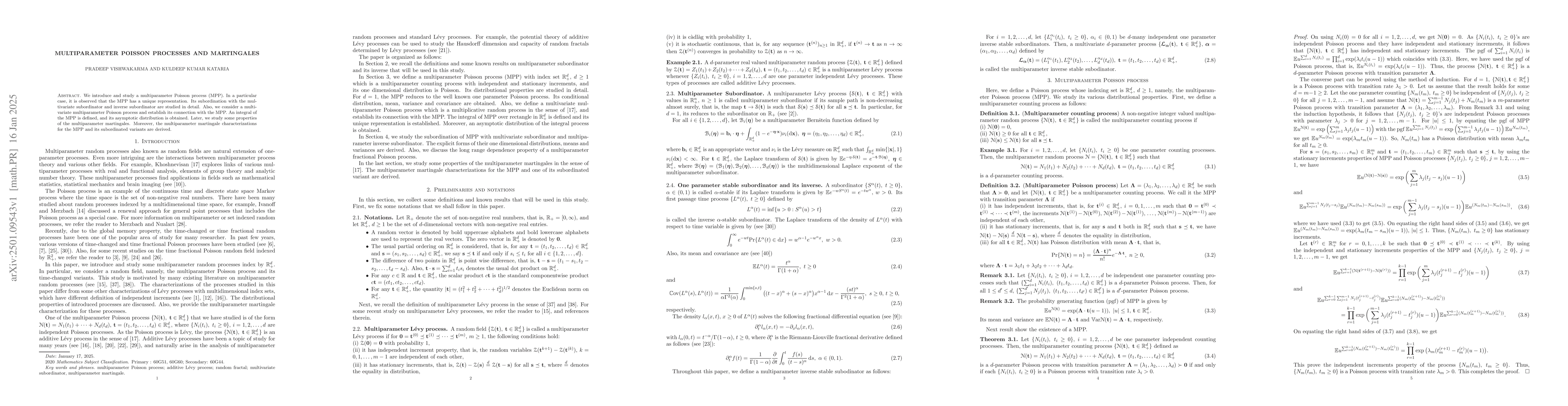 Thumbnail for Multiparameter Poisson Processes and Martingales