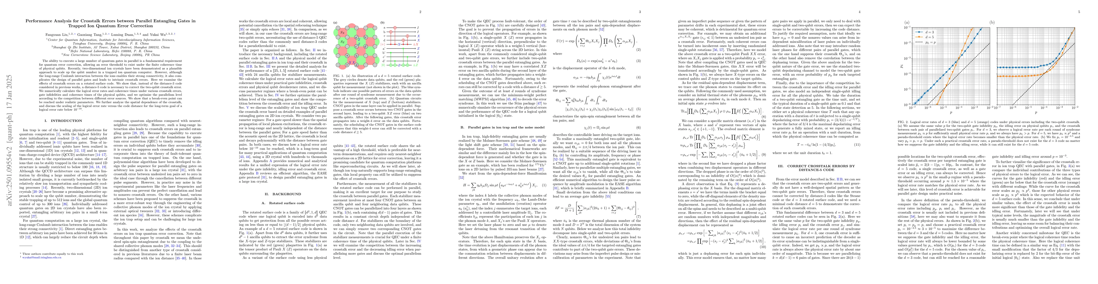 Thumbnail for Performance Analysis for Crosstalk Errors between Parallel Entangling
  Gates in Trapped Ion Quantum Error Correction