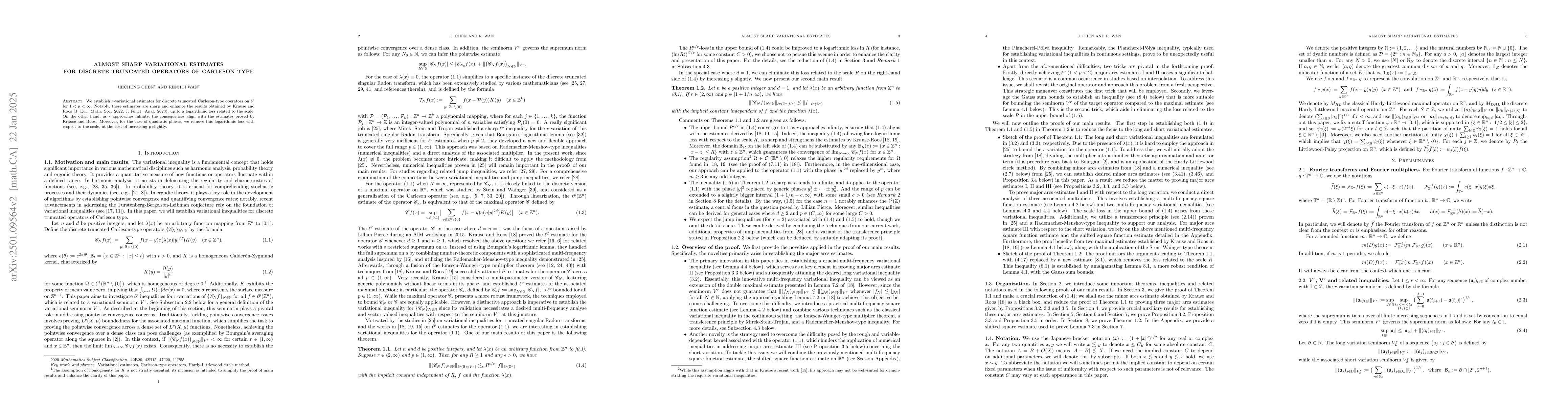 Thumbnail for Almost sharp variational estimates for discrete truncated operators of
  Carleson type