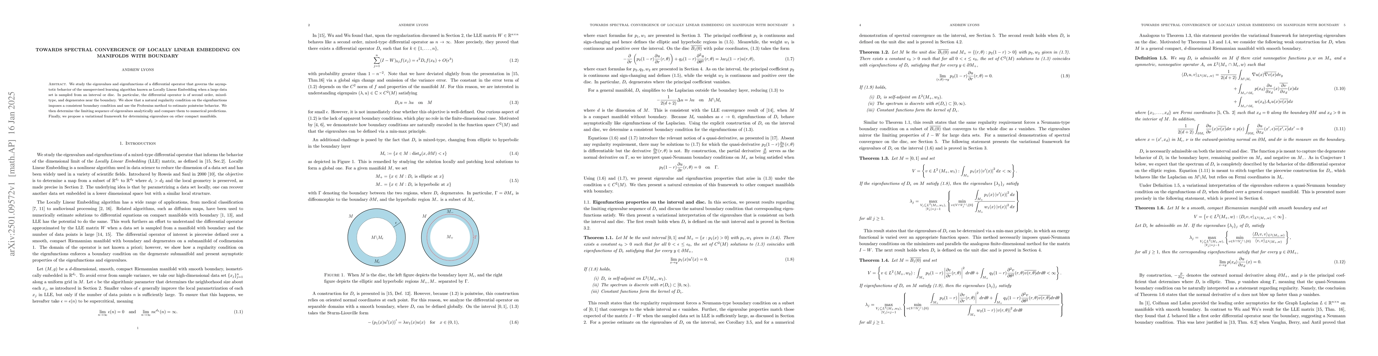 Thumbnail for Towards Spectral Convergence of Locally Linear Embedding on Manifolds
  with Boundary