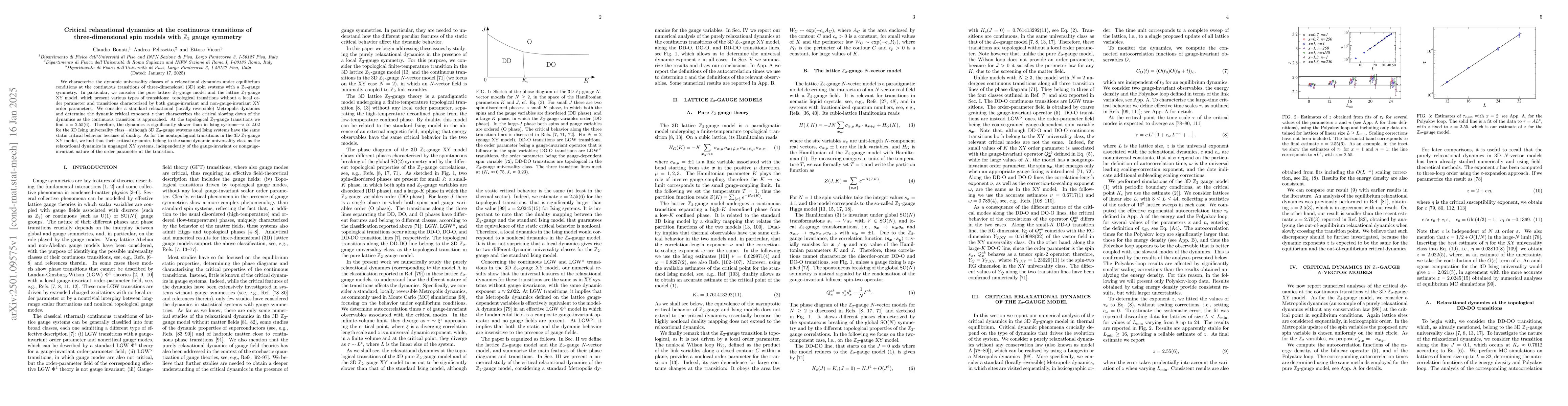 Thumbnail for Critical relaxational dynamics at the continuous transitions of
  three-dimensional spin models with ${\mathbb Z}_2$ gauge symmetry