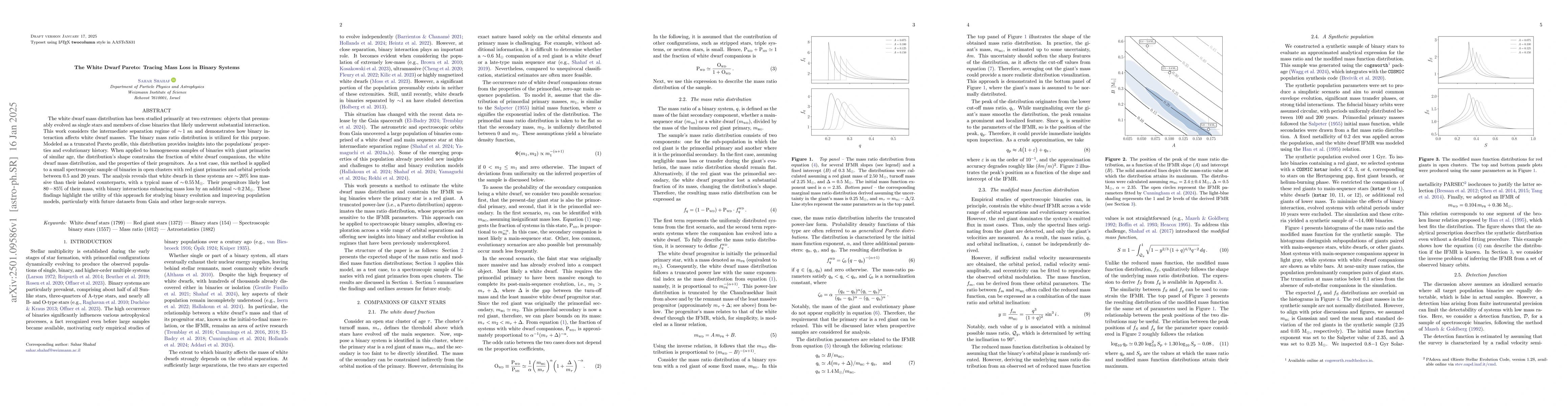 Thumbnail for The White Dwarf Pareto: Tracing Mass Loss in Binary Systems