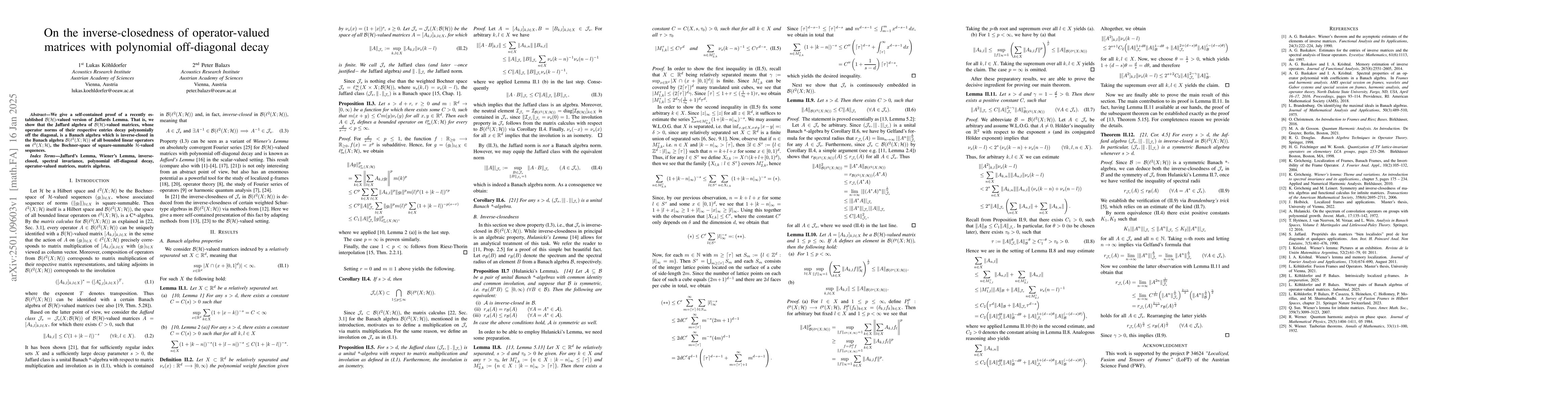 Thumbnail for On the inverse-closedness of operator-valued matrices with polynomial
  off-diagonal decay