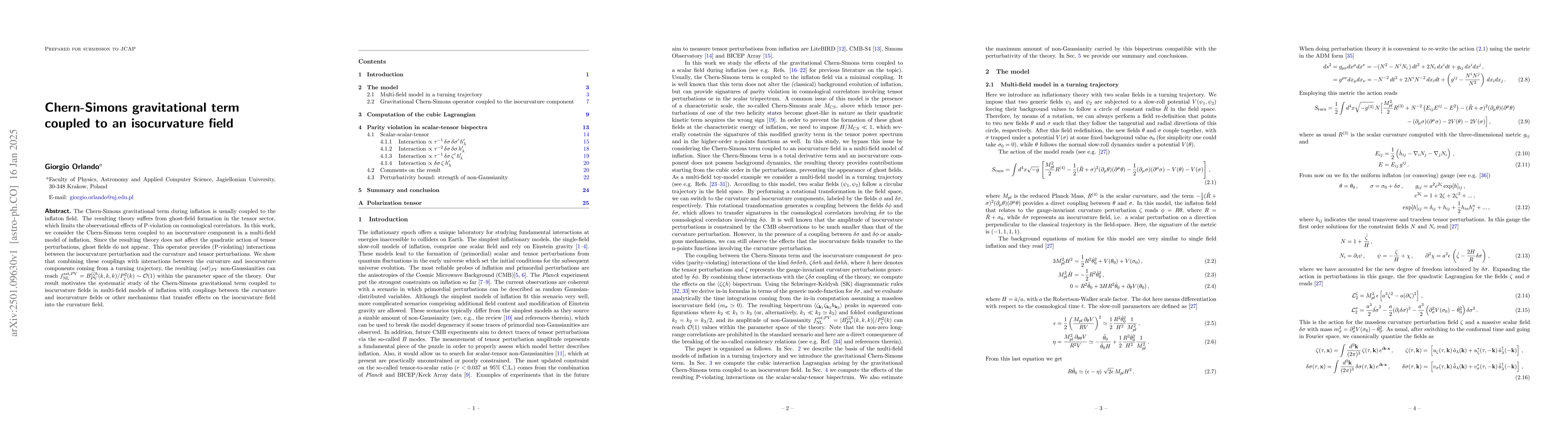 Thumbnail for Chern-Simons gravitational term coupled to an isocurvature field