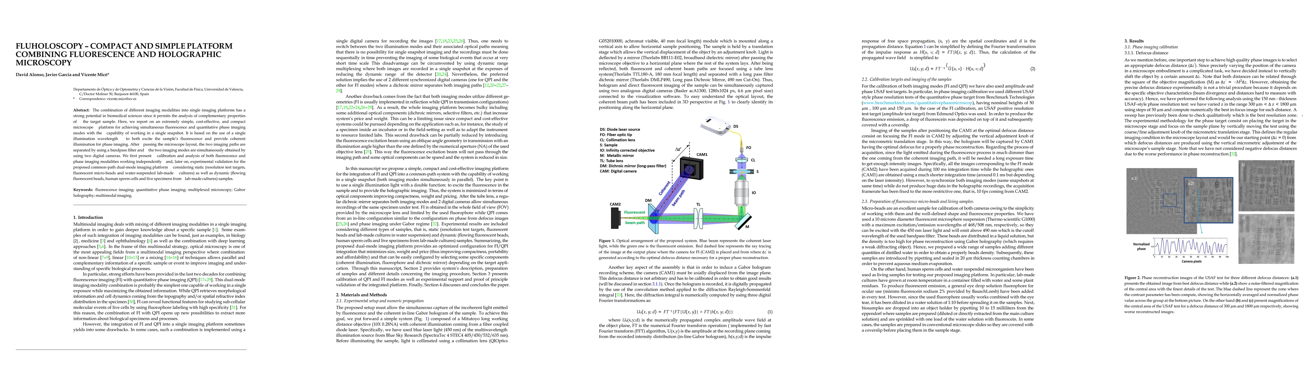Thumbnail for Fluholoscopy. Compact and Simple Platform Combining Fluorescence and
  Holographic Microscopy