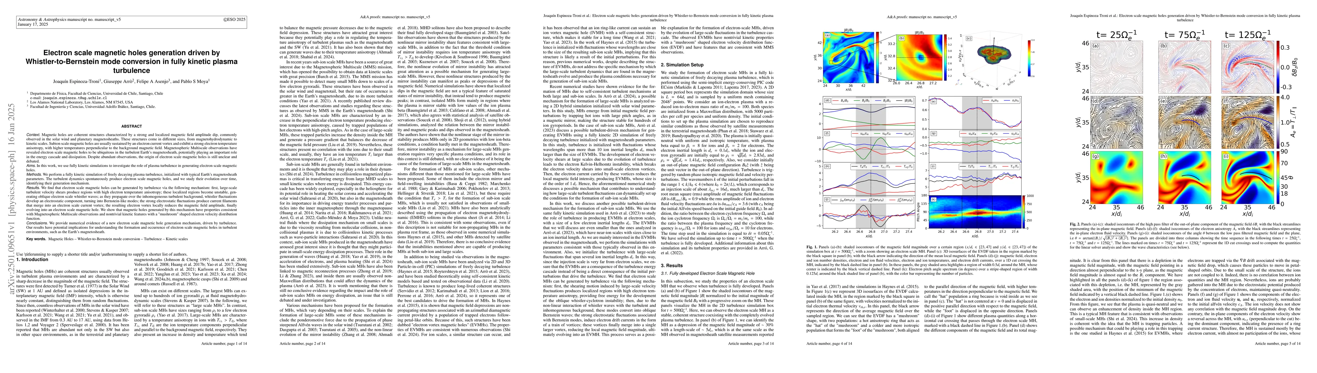 Thumbnail for Electron scale magnetic holes generation driven by Whistler-to-Bernstein
  mode conversion in fully kinetic plasma turbulence