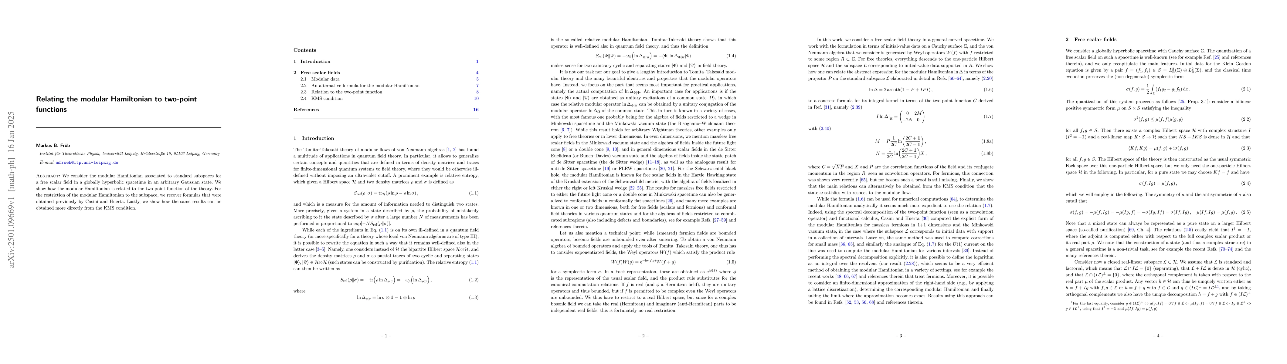 Thumbnail for Relating the modular Hamiltonian to two-point functions