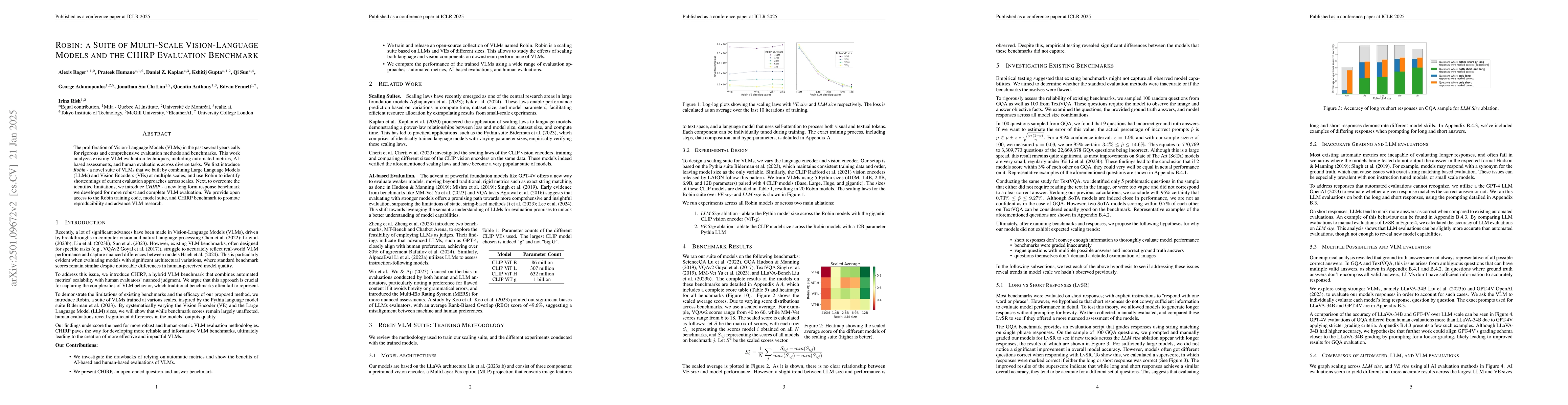 Thumbnail for Robin: a Suite of Multi-Scale Vision-Language Models and the CHIRP
  Evaluation Benchmark
