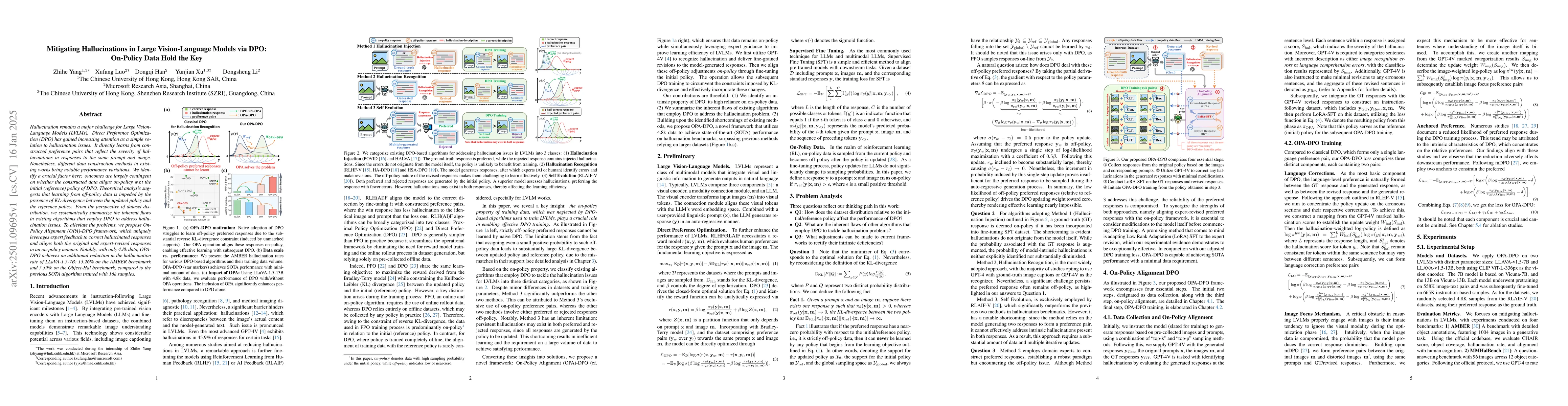 Thumbnail for Mitigating Hallucinations in Large Vision-Language Models via DPO:
  On-Policy Data Hold the Key