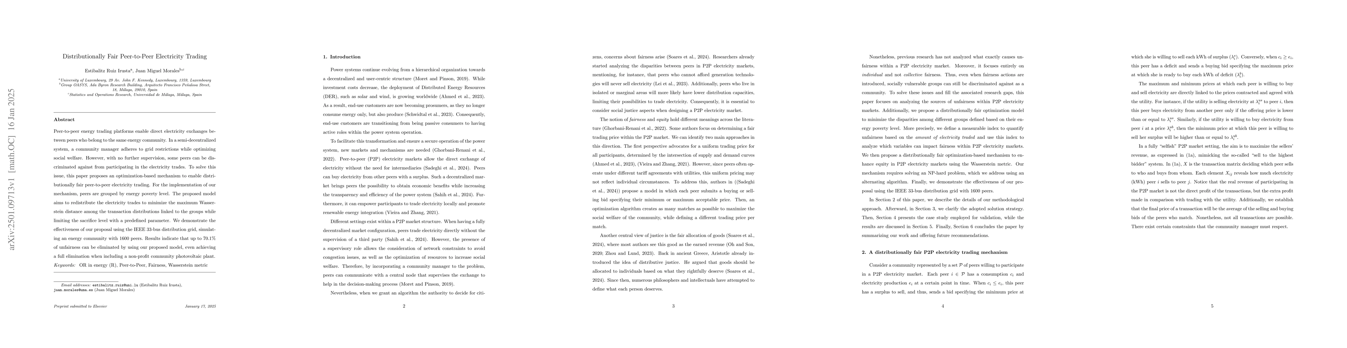Thumbnail for Distributionally Fair Peer-to-Peer Electricity Trading