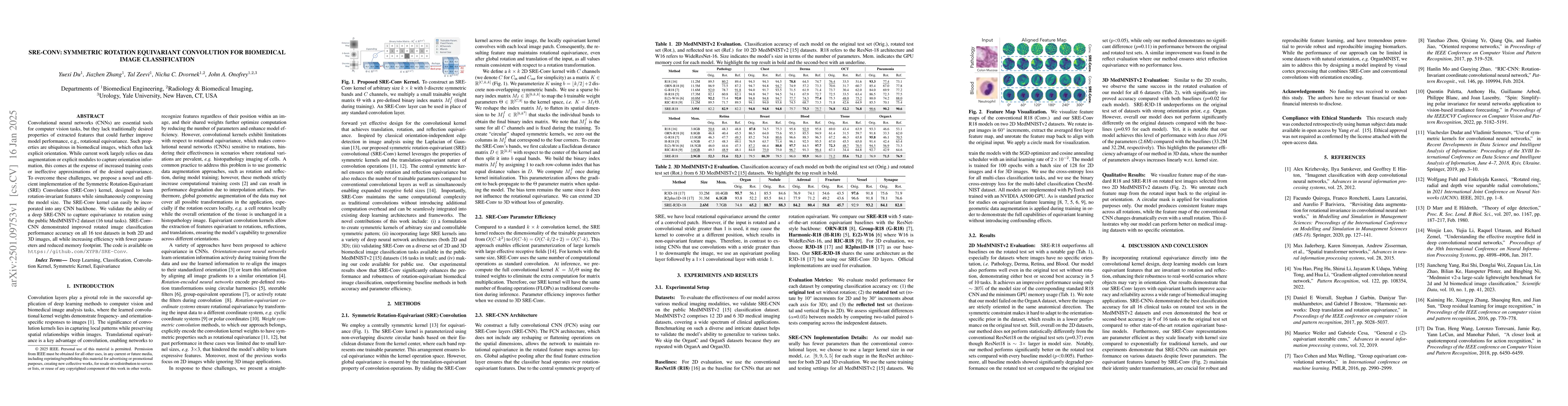 Thumbnail for SRE-Conv: Symmetric Rotation Equivariant Convolution for Biomedical
  Image Classification
