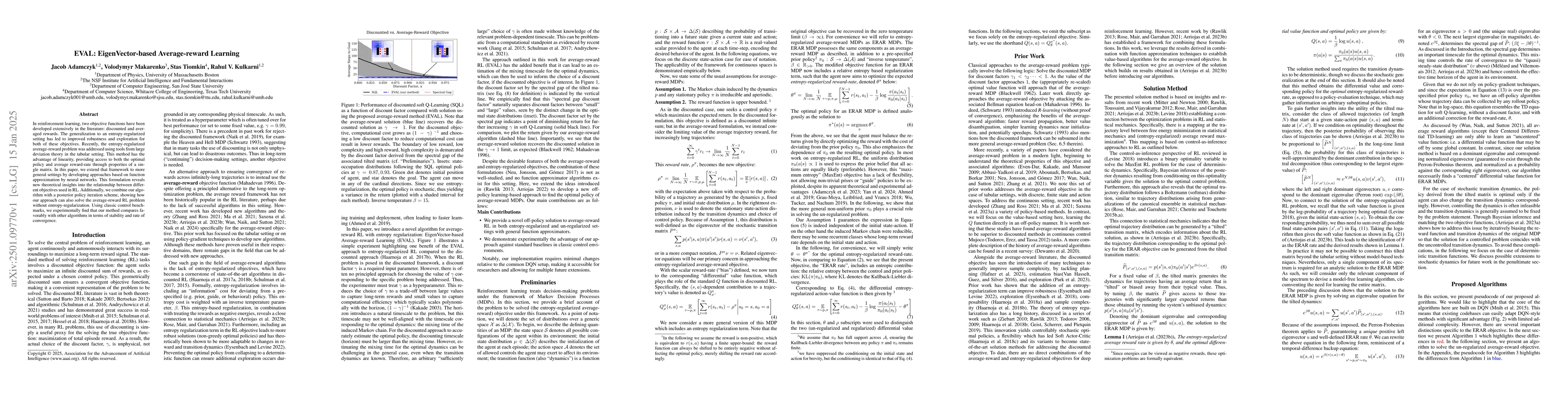 Thumbnail for EVAL: EigenVector-based Average-reward Learning